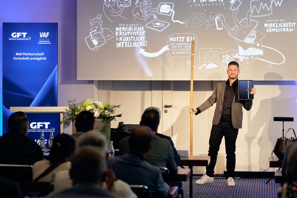 iPad Zauberer Andreas Axmann bei einer Tagung